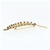 Image 5 : Vintage 14K Yellow Gold Long Textured 1.68 ctw Red Garnet Feather Leaf Brooch Pi