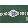 Image 4 : Rolex Ladies Stainless Steel Blue Vignette Diamond & Sapphire Datejust Wristwatc