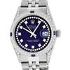 Rolex Mens Stainless Steel Blue String Diamond Lugs & Sapphire Datejust Wristwat