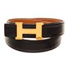 Hermes Black Leather H Belt