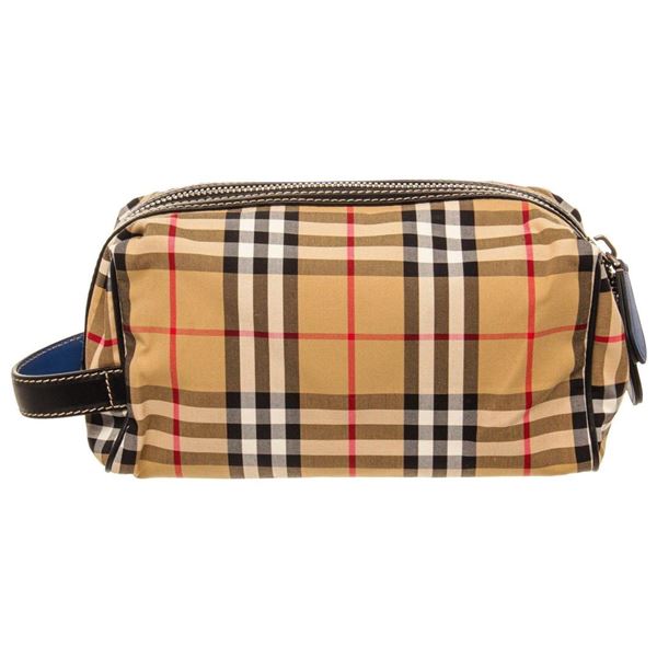 Burberry Tan Patent Leather Cosmetic Pouch