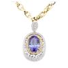 Image 2 : 14.17 ctw Tanzanite and Diamond Pendant With Chain - 14KT White Gold