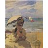 Claude Monet - Camille Monet on the Beach at Trouville