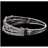 Image 2 : 1.35 ctw Sapphire and Diamond Bracelet - 14KT White Gold