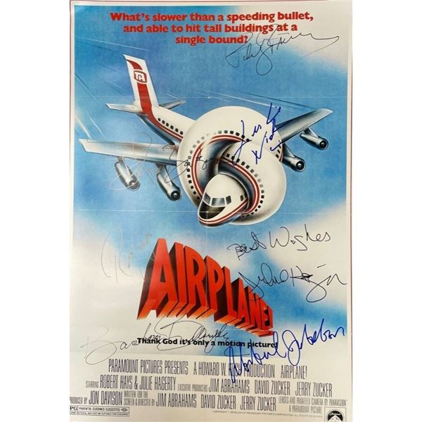 Signed Airplane Movie Poster, Signed by 7 Cast Members