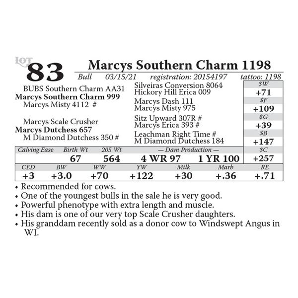 OUT OF SALE - Marcys Southern Charm 1198