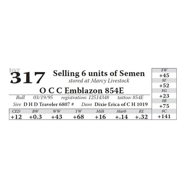 Selling 6 units of Semen