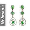 Image 1 : 5.06 ct Emerald & Diamond Earrings 14kt Gold