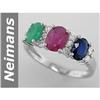 Image 1 : 2.35 ct Emerald , Ruby & Sapphire & Diamond Ring 14kt Gold