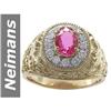 Image 1 : 1.92 ct Ruby & Diamond Gents Ring 14kt Gold