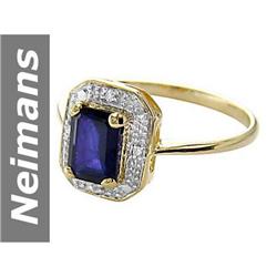 1.17 ct Sapphire & Diamond Ring 14kt Gold