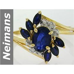 1.69 ct Blue Sapphire & Diamond Ring 14kt Gold
