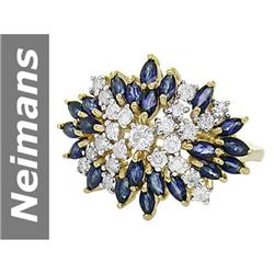 3.39 ct Sapphire & Diamond Ring 14kt Gold