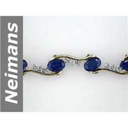 9.68 ct Sapphire & Diamond Bracelet 14kt Gold