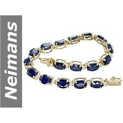 26.01 ct Sapphire & Diamond Bracelet 14kt Gold