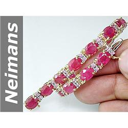 28.8 ct Pink Sapphire & Ruby Bracelet 14kt Gold