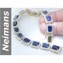 28.35 ct Sapphire & Diamond Bracelet 14kt Gold