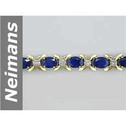 17.95 ct Sapphire & Diamond Bracelet 14kt Gold