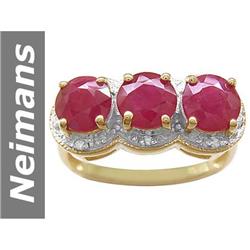 3.05 ct Ruby & Diamond Ring 14kt Gold
