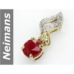 1.85 ct Ruby & Diamond Pendant 14kt Gold
