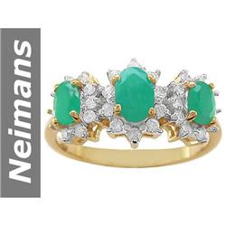 1.64 ct Emerald & Diamond Ring 14kt Gold