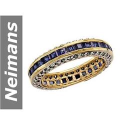 3.32 ct Blue Diamond & Sapphire Ring 14kt Gold