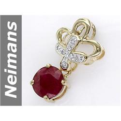 1.84 ct Ruby & Diamond Pendant 14kt Gold