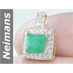 2.62 ct Emerald & Diamond Pendant 14kt Gold