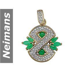 1.00 ct Emerald & Diamond Pendant 14kt Gold