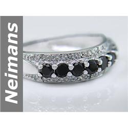 $1NR 1.32 ct Black & White Diamond Ring 14kt Gold !