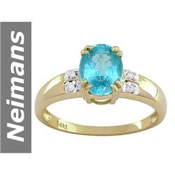 1.24 ct Apatite & Diamond Ring 14kt Gold