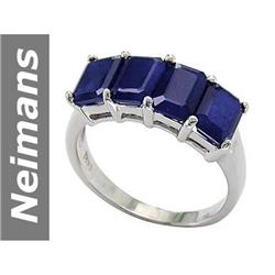 Antique 4.6 ct  Blue Sapphire Ring 14kt Gold No RSV