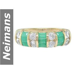 2.97 ct Emerald & White Sapphire Ring 14kt Gold