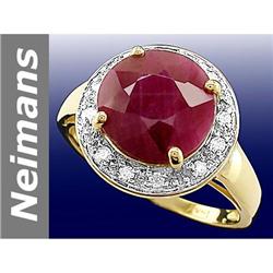 5.66 ct Ruby & Diamond Ring 14kt Gold