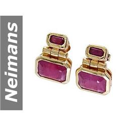 4.1 ct Ruby Earrings 14kt Gold