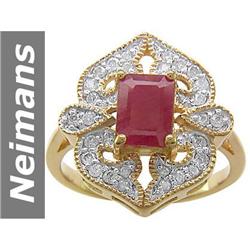 1.64 ct Ruby & Diamond Ring 14kt Gold