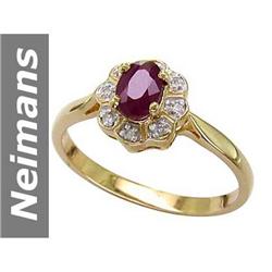 0.64 ct Ruby & Diamond Ring 14kt Gold