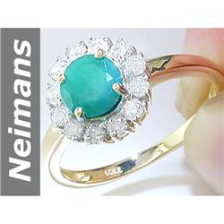 1.16 ct Emerald & Diamond Ring 14kt Gold