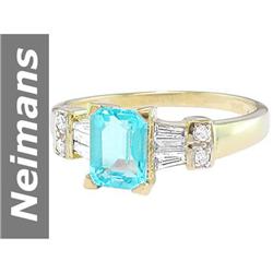 1.31 ct Apatite & Diamond Ring 14kt Gold