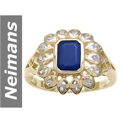 1.64 ct Blue, White Sapphire Ring 14kt Gold