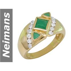 1.35 ct Emerald & Diamond Ring 14kt Gold