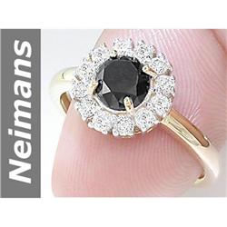 1.36 ct Black & White Diamond Ring 14kt Gold