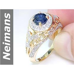 1.3 ct Sapphire & Diamond Ring 14kt Gold
