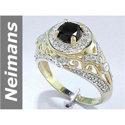 1.3 ct Black & White Diamond Ring 14kt Gold