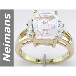 5.81 ct Pink Kunzite & Diamond Ring 14kt Gold