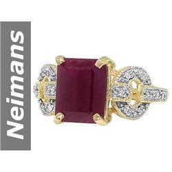 4.18 ct Ruby & Diamond Ring 14kt Gold