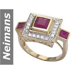 2.59 ct Ruby & Diamond Ring 14kt Gold