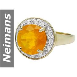 3.06 ct Fire Opal & Diamond Ring 14kt Gold