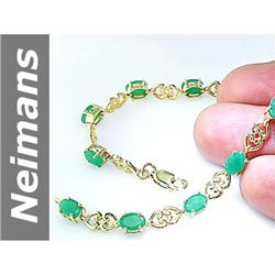 6 ct Emerald Bracelet 14kt Gold