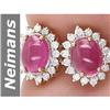 Image 1 : 3.45 ct Ruby & Diamond Earrings 14kt Gold